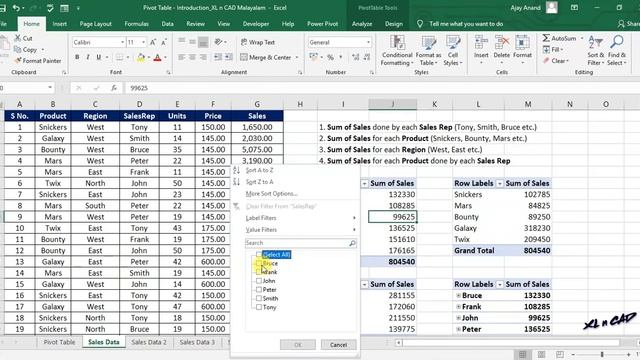 Pivot Table in Excel - Malayalam Tutorial смотреть онлайн
