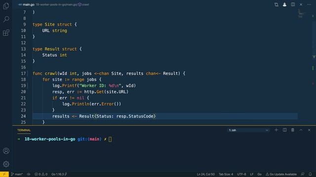 WorkerPools in Go Tutorial смотреть онлайн