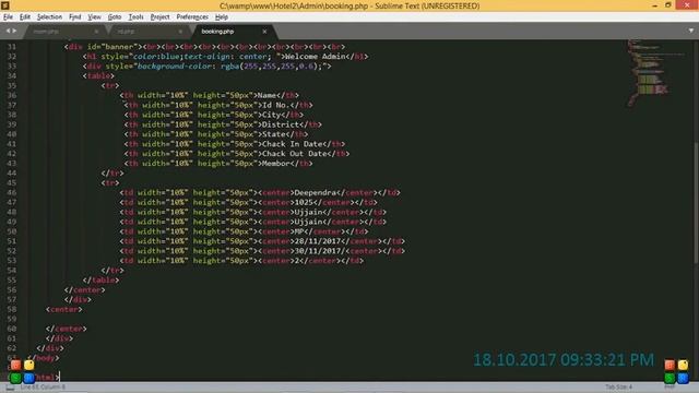 Hotel Management System in PHP admin panal part 3 using php+HTML+mysql in hindi смотреть онлайн