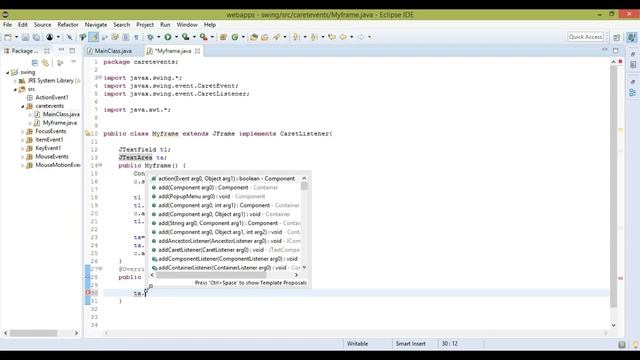#20 Java Swing Tutorial | CaretListener in java | Listener that support every text Component смотреть онлайн