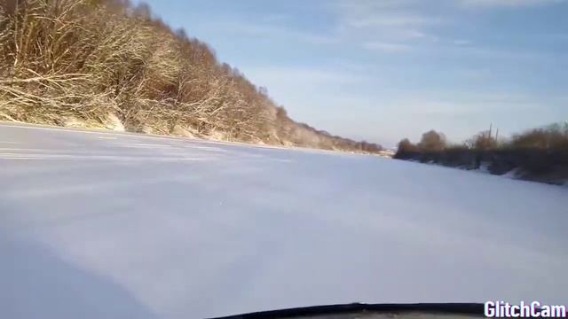 Аэролодка, езда по пушистому снегу. смотреть онлайн