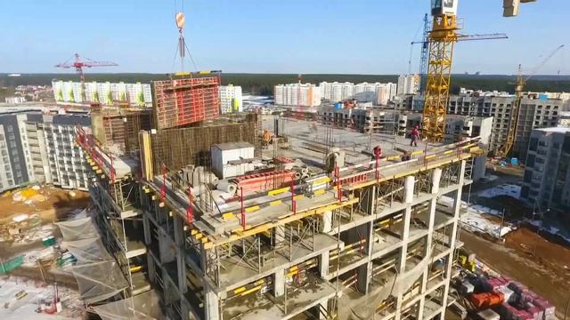 Видеоотчет о ходе строительства квартала парка в Новой Боровой Февраль 2019 часть 2 смотреть онлайн