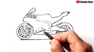 Как нарисовать Мотоцикл | Уроки рисования | Yamaha R-1