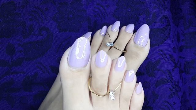 Lilac Manicure & Lilac Pedicure | Long Toenails & Long Nails | Topface Nail Polish
