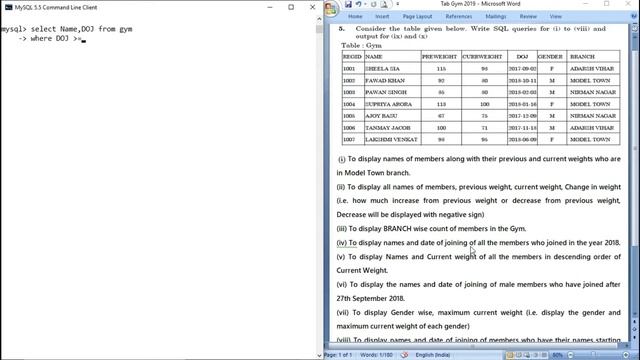 GYM Table Solved | 2019 Board Exam Question | Class 12 Info. Practices| MySQL Programming | смотреть онлайн