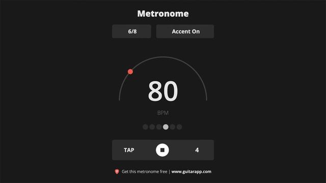 80 BPM Metronome 6/8 смотреть онлайн