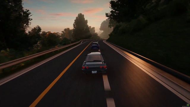 Akina downhill attack. street mode. Evo 9 Vs R32 смотреть онлайн