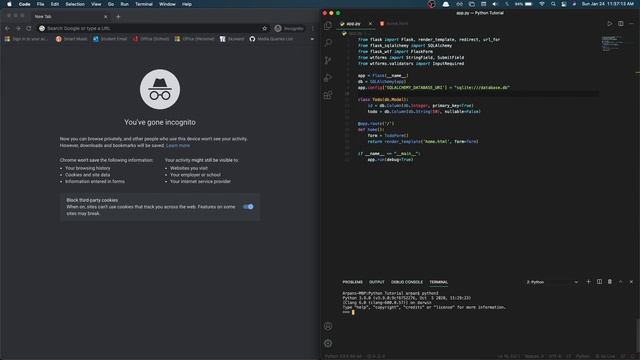 How To Make A Flask App - PART 3 (Database Table & Forms) смотреть онлайн