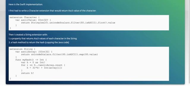 Implementing Java String's hashCode() method in Swift 3 смотреть онлайн