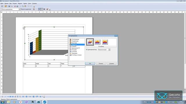 как делать диаграммы в OpenOffice 4.1.1 и Microsoft Word 2010 смотреть онлайн
