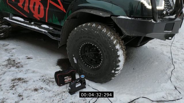Качаем 35" колесо от 0.5 до 2.5 Bar компрессором "4х4"от Autoventuri. смотреть онлайн