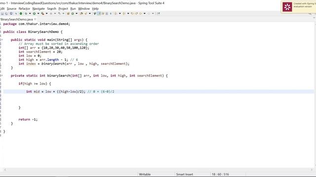 Binary Search Implement in Java смотреть онлайн