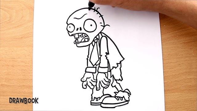Drawing the ZOMBIE from Plants vs Zombies (Video Game) смотреть онлайн