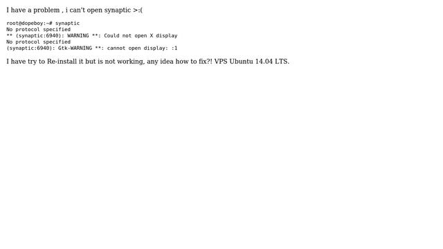 Ubuntu: synaptic No protocol specified!! error смотреть онлайн