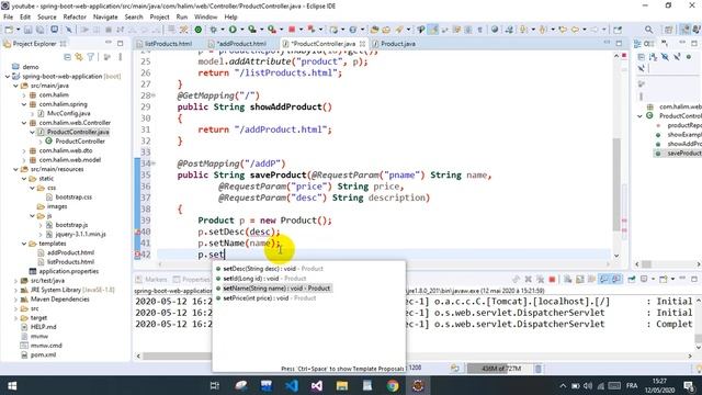 Spring Boot web Application : Posting A form ( adding a product to the database With POST methode смотреть онлайн