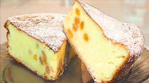 Вкусная творожная запеканка с изюмом, простой рецепт!