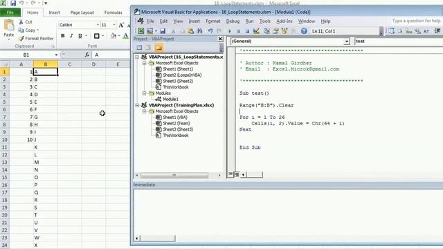 Advanced excel(vba) tutorial 20 : Loop Statements - For Loop, in 1 Dimension смотреть онлайн
