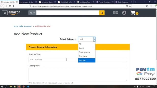 #31 Add New Product Page - UI - Amazon Clone MERN Stack - Hindi смотреть онлайн