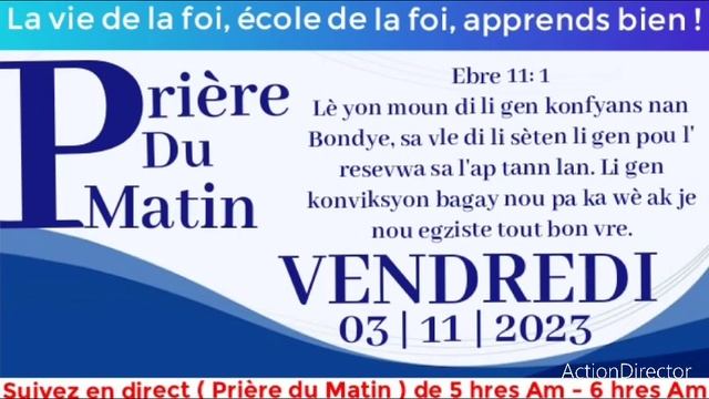 PRIÈRE DU MATIN | LA VIE DE LA FOI, ÉCOLE DE LA FOI, APPRENDS BIEN | HÉBREUX 11: 1 смотреть онлайн