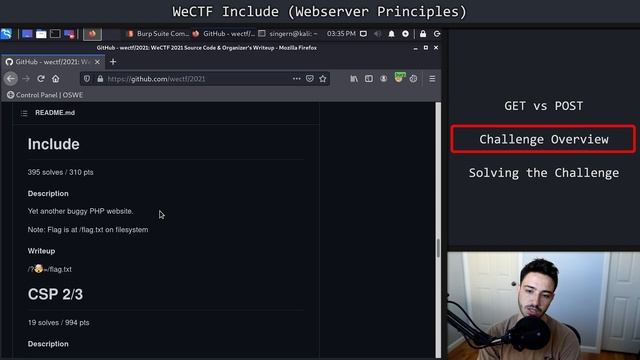 Solving WeCTF Include (GET/POST Requests) смотреть онлайн