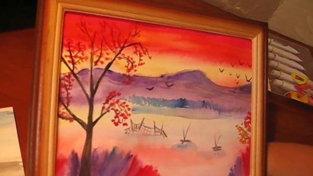 Учимся рисовать акварелью.Подарки маме своими руками. Поделки с детьми смотреть онлайн