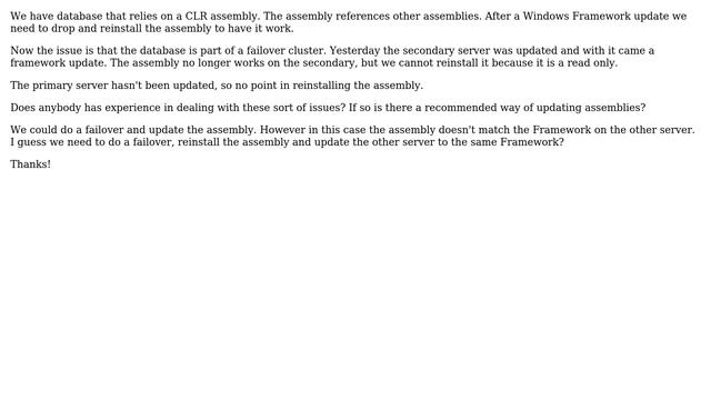 SQL Server Assembly on Failover cluster after Framework update смотреть онлайн