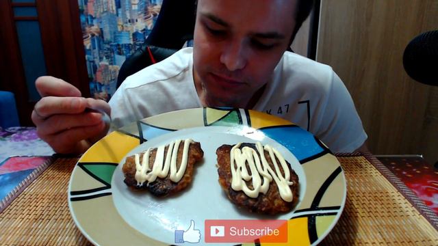 Мукбанг Драники С Мясом  Mukbang Meat Pancakes  eating show  먹방  Не АСМР