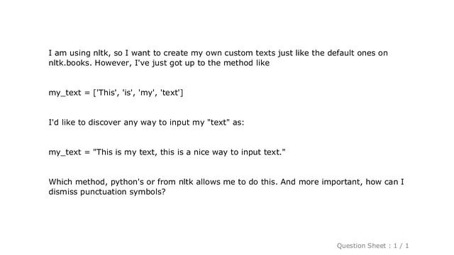 PYTHON : How do I tokenize a string sentence in NLTK? смотреть онлайн