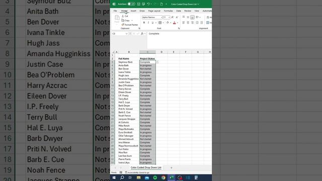 Color Coded Drop Down List in Excel‼️ #excel смотреть онлайн