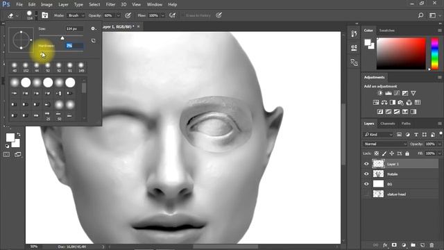 transform a person into a stone statue in Photoshop смотреть онлайн