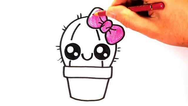 WIE MAN EINEN KAKTUS ZEICHNET - KAWAII KAKTUS MALEN - EINFACH UND SÜß смотреть онлайн