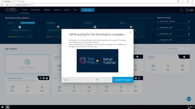 TestProject Setup Tutorial смотреть онлайн