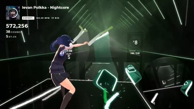 [Beat Saber] Ievan Polkka - Hatsune Miku - Nightcore VSNS Remix (EXPERT+) смотреть онлайн