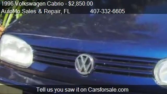 1996 Volkswagen Cabrio Base - for sale in Altamonte Springs, смотреть онлайн