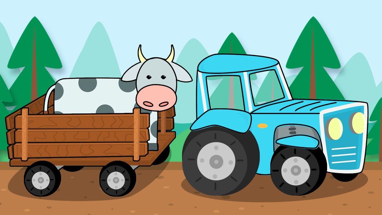 Песенка для детей - Синий Трактор. Обучающая детская песенка про ТРАКТОР и веселых ЖИВОТНЫХ смотреть онлайн