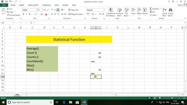 6 MS Excel Tutorial #Excel #StatisticalFunction #Average #Count #Counta #countblank #Min #Max смотреть онлайн