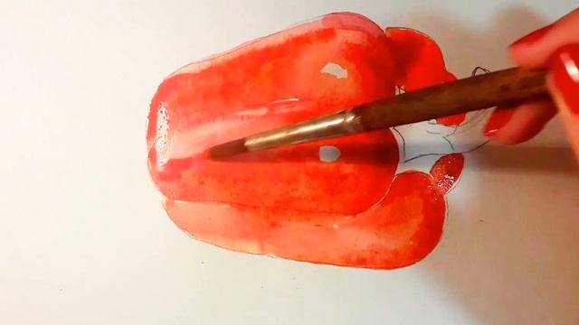 Как рисовать перец. Акварель. Урок рисования. смотреть онлайн