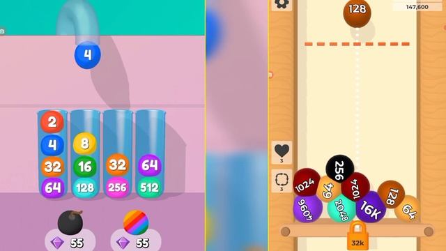 Jelly drops 2048 - Merge Puzzle game vs 2048 balloons Gameplay Walkthrough New update Level #4 смотреть онлайн