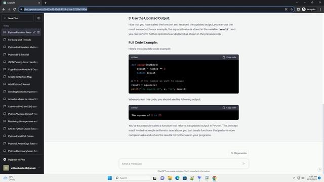 Calling a function that returns its updated output python смотреть онлайн