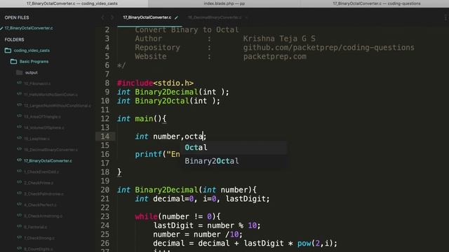 L60 - C Program for Binary Octal Conversion - Coding - TCS NQT | TCS Ninja | TCS Digital смотреть онлайн