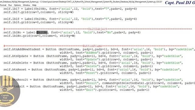 How to Create Student Database Management System Using MYSQL in Python - Part 3 of 6 смотреть онлайн