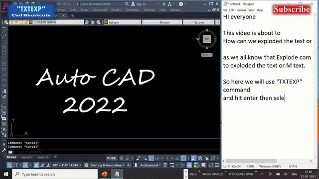 autocad text explode | txtexp command | Cad Shortcuts смотреть онлайн