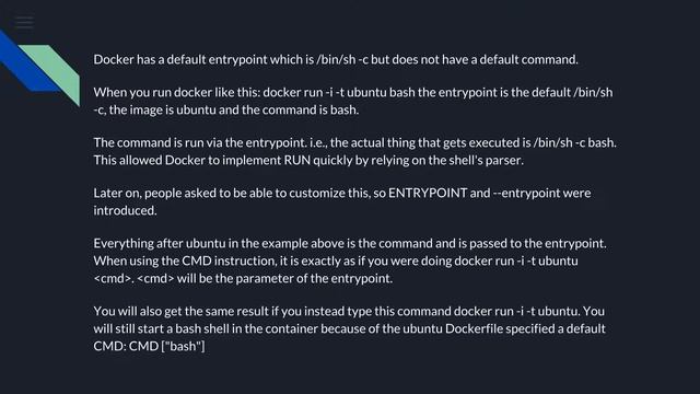 What is the difference between CMD and ENTRYPOINT in a Dockerfile? смотреть онлайн