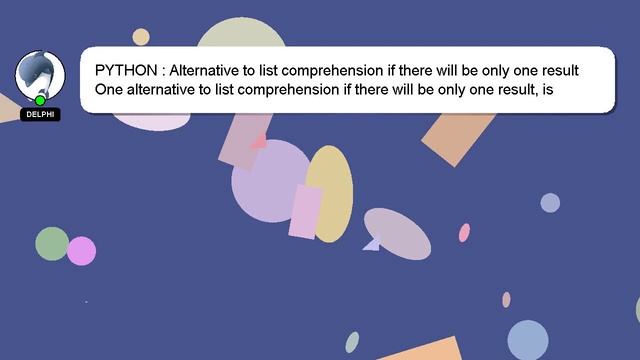PYTHON : Alternative to list comprehension if there will be only one result смотреть онлайн