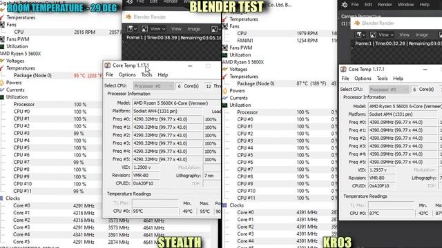 AMD Stock stealth vs Silverstone KR03 cooler смотреть онлайн