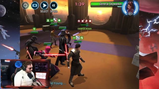 Starkiller Omicron Gameplay! Starkiller Defeats SLKR + General Skywalker In Grand Arena! - SWGoH