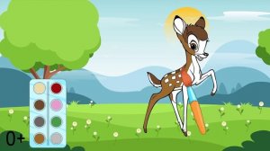 Мультик раскраска. Детские онлайн раскраски с героями из мультфильма Бэмби