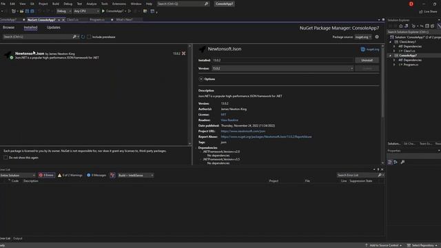 Nuget Package in Visual Studio 2022 смотреть онлайн