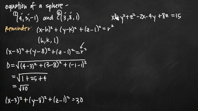 Equation of a sphere, plus center and radius (KristaKingMath) смотреть онлайн