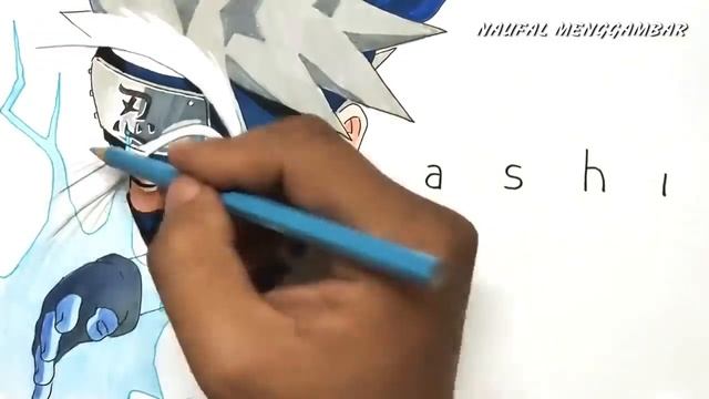 Как нарисовать Какаши (из Наруто) из слова Kakashi